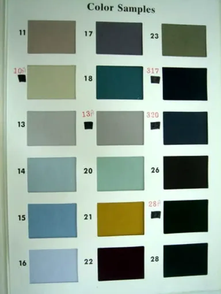 Comtaview fabric colour card